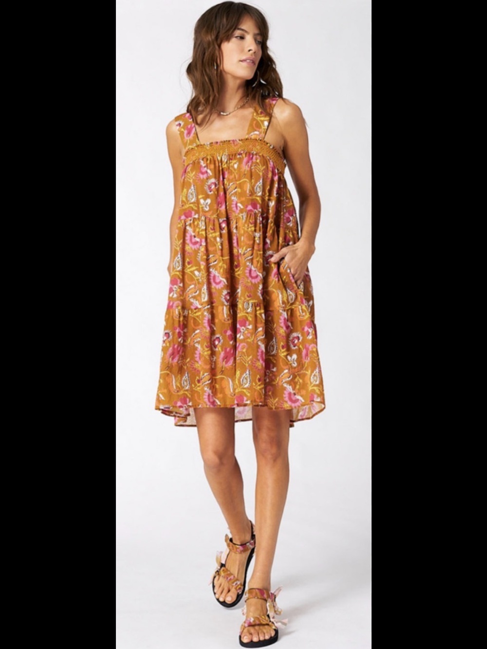 Xirena Milly Floral Print Trapeze Dress Size XS